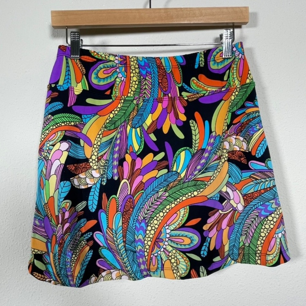 B-Skinz Skort Women M Multicolor Pickleball Core Psychedelic Feather Skirt
